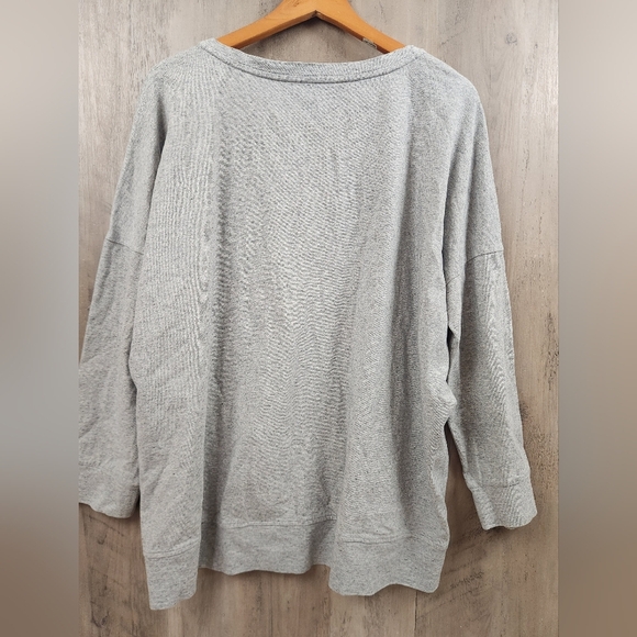 Eileen Fisher Oversized Speckled Knit Long Sleeve Top in Grey Size Small Petite - Picture 7 of 9